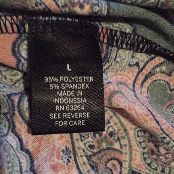 NWT Dressbarn Top Navy, Pink Green L - Picture 5 of 5